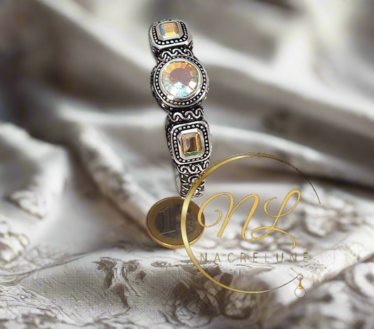 Bracelet en argent et topazes traitées "mystique arc en ciel"