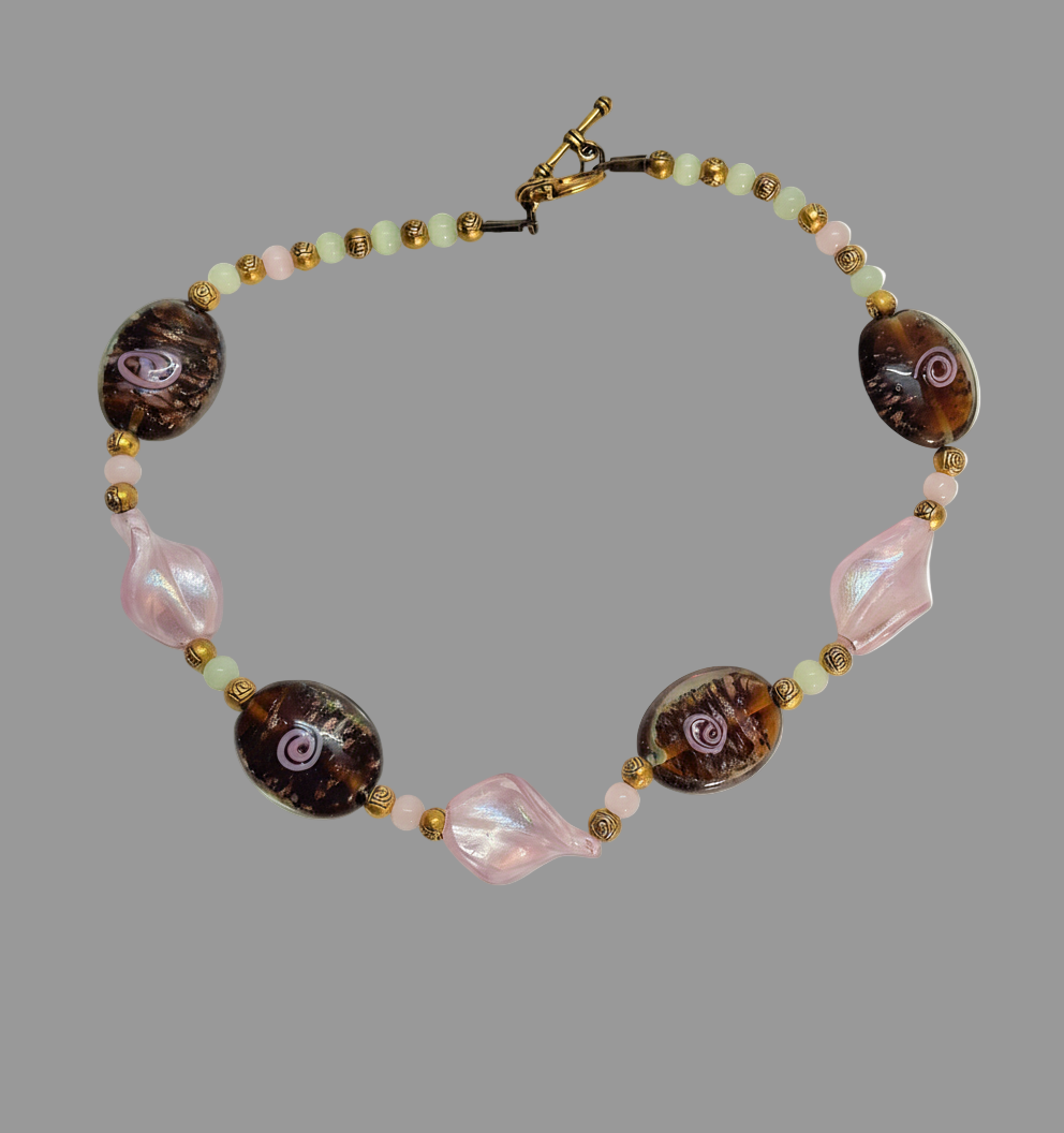 collier en verre décoré NACRELUNE collier