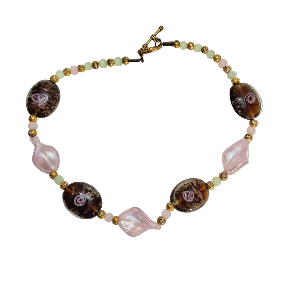 collier en verre décoré nacrelune.com collier