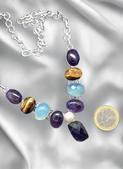 Collier en argent et pierres fines NACRELUNE collier