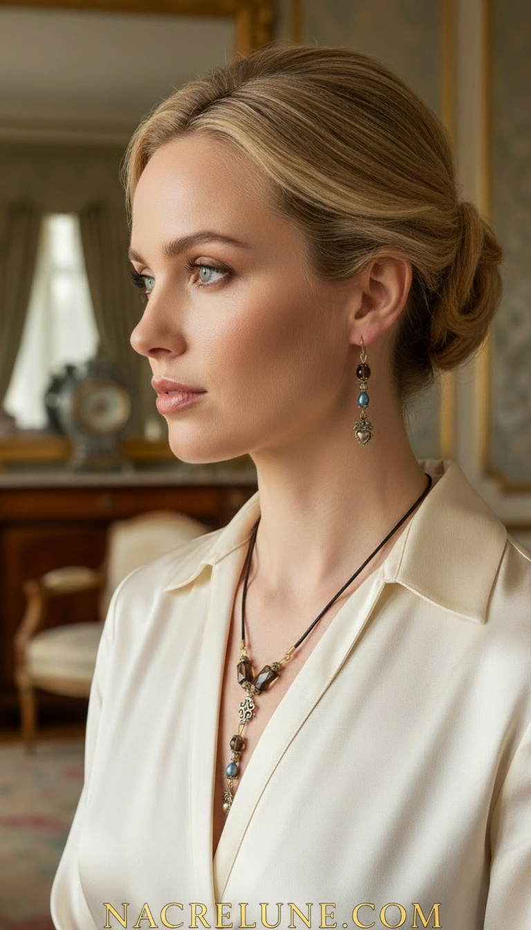 Parure en obsidiennes nacrelune.com parure