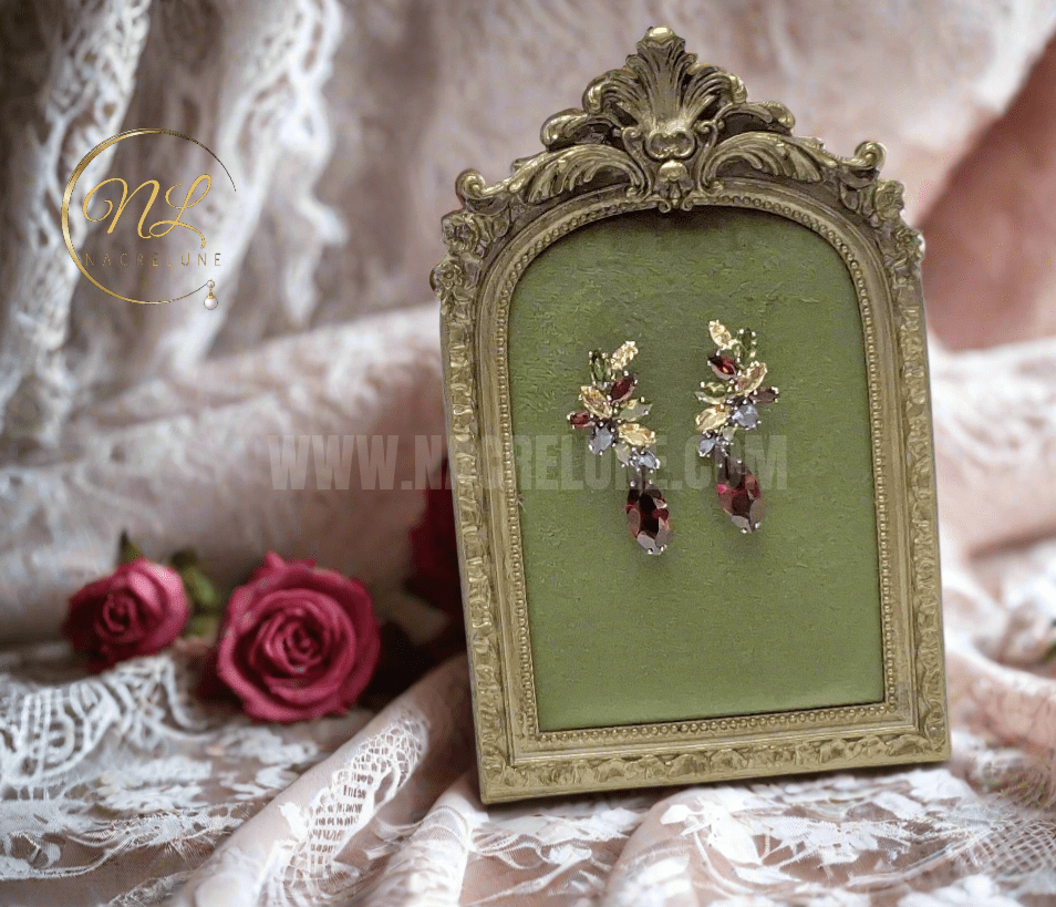 Grandes boucles d'oreille zirconia multicolores nacrelune.com boucles d'oreille