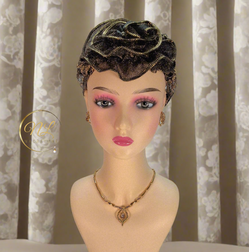 Parure stylisée en strass roses