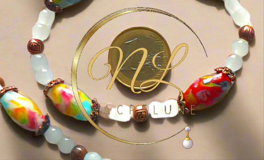 parure en perles de verre décorées