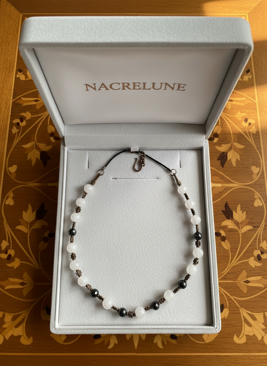 Collier en perles de quartz nacrelune.com collier