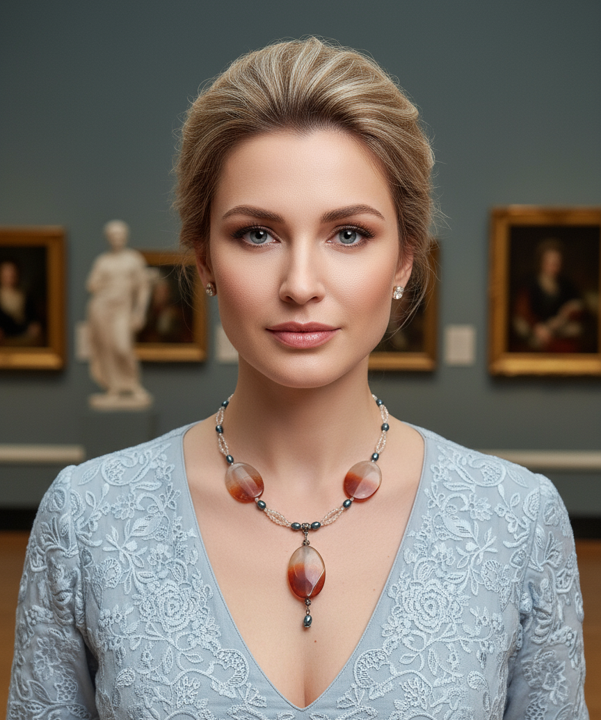 Collier agates et perles de culture nacrelune.com collier