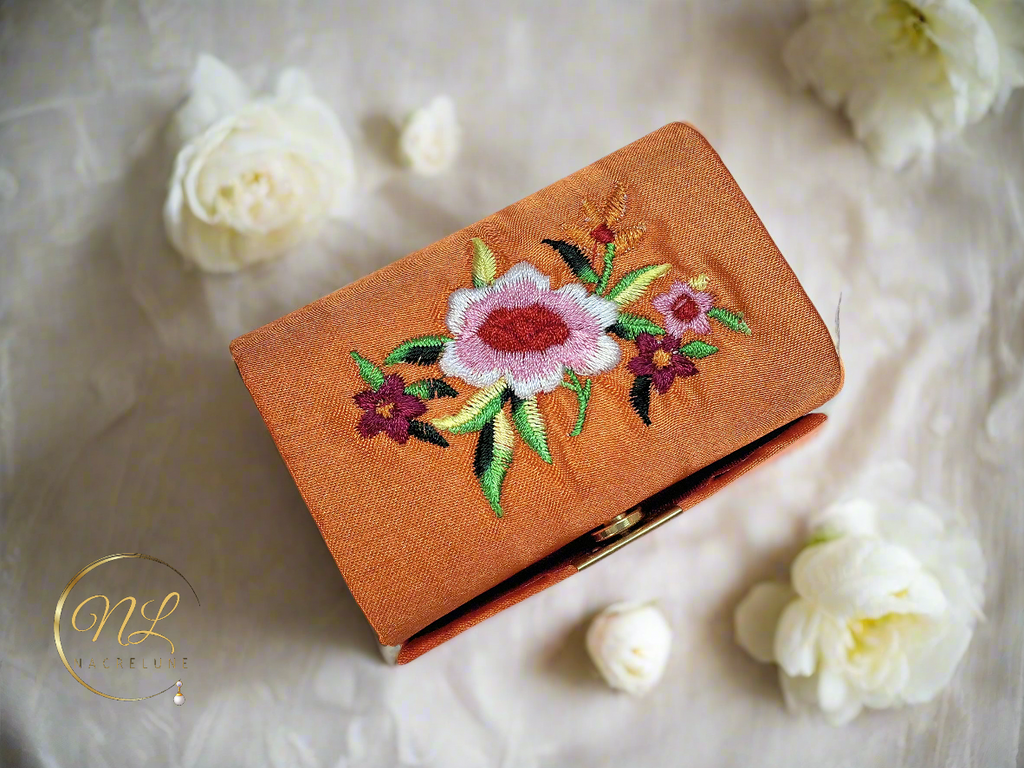 Grande boîte maquillage avec miroir : couleurs variées Orange nacrelune.com accessoires