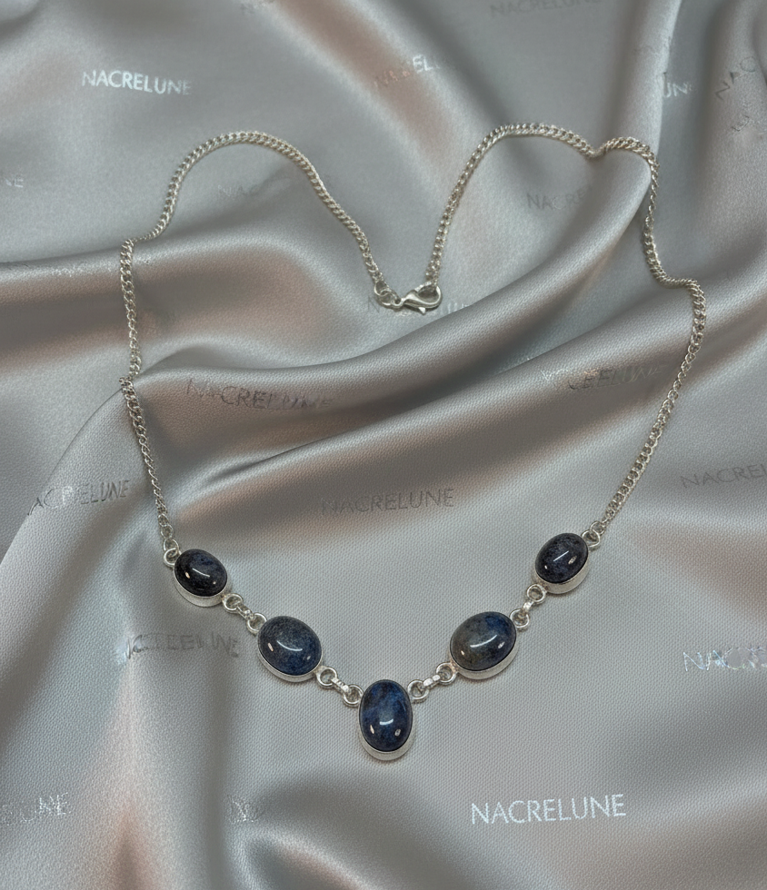 Collier en argent avec lapis lazulis NACRELUNE collier