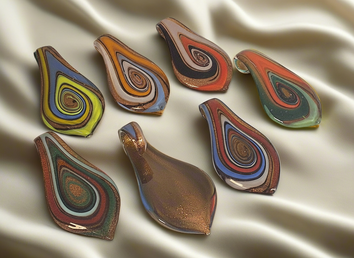 Pendentif en verre artistique coloré NACRELUNE pendentif