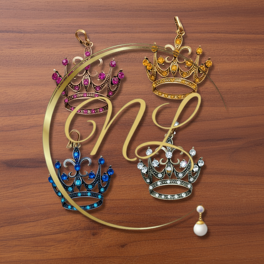 🎃Pendentif en forme de couronne avec strass, choisissez votre couleur NACRELUNE collier