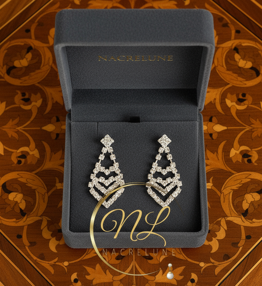 longues boucles d'oreille en strass NACRELUNE boucles d'oreille