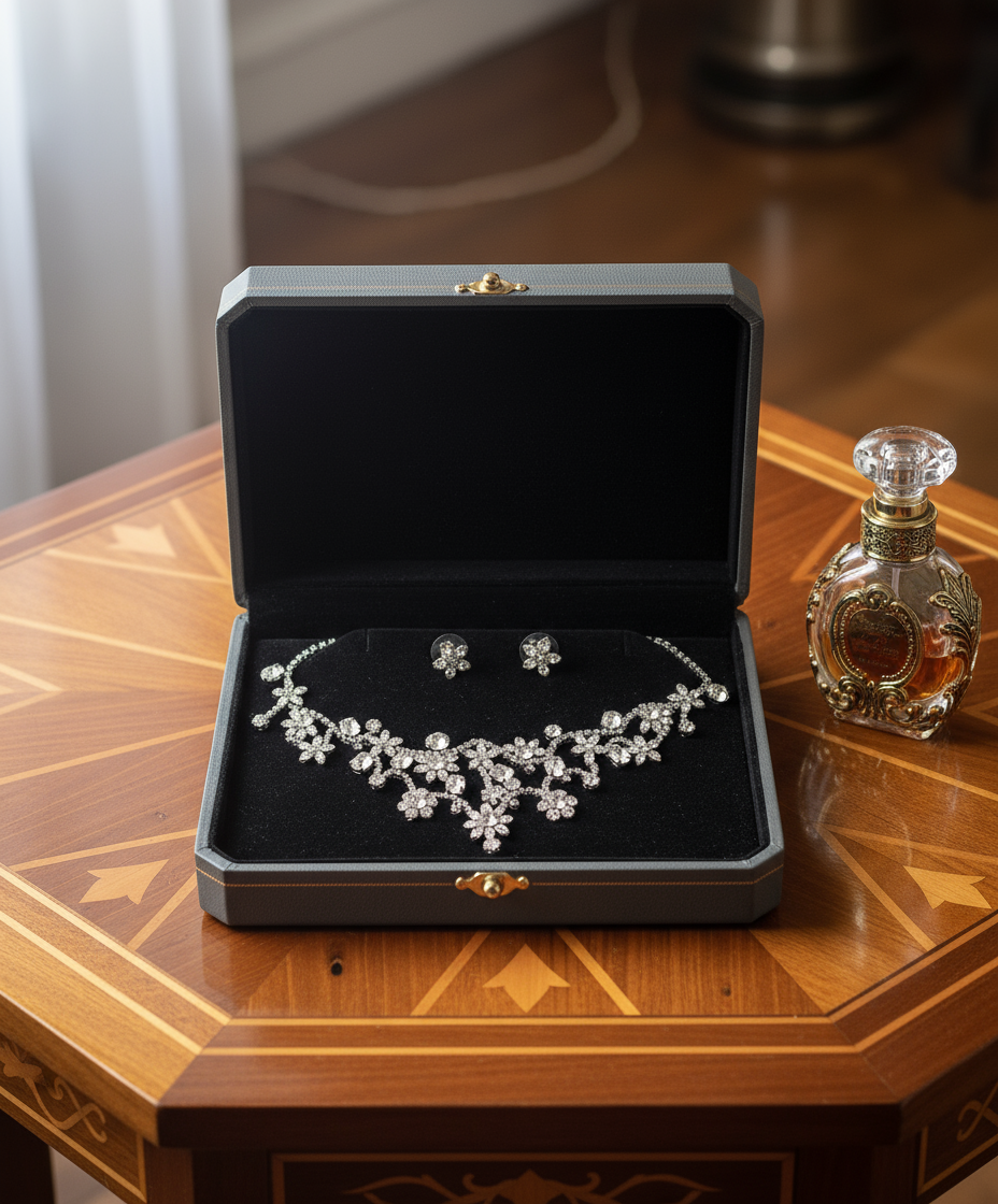 Parure en strass sophistiquée nacrelune.com parure