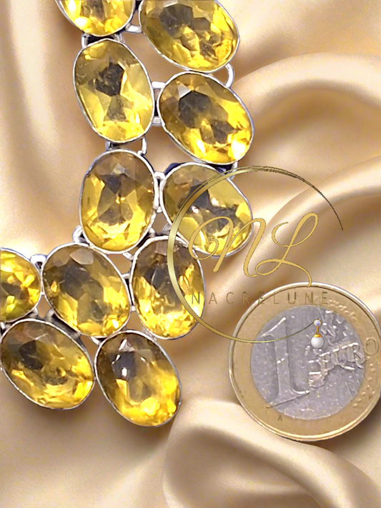 Collier en argent avec citrines taillées