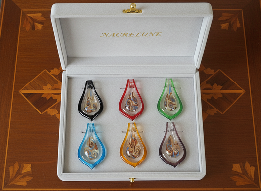 Pendentif en verre multicolore NACRELUNE pendentif
