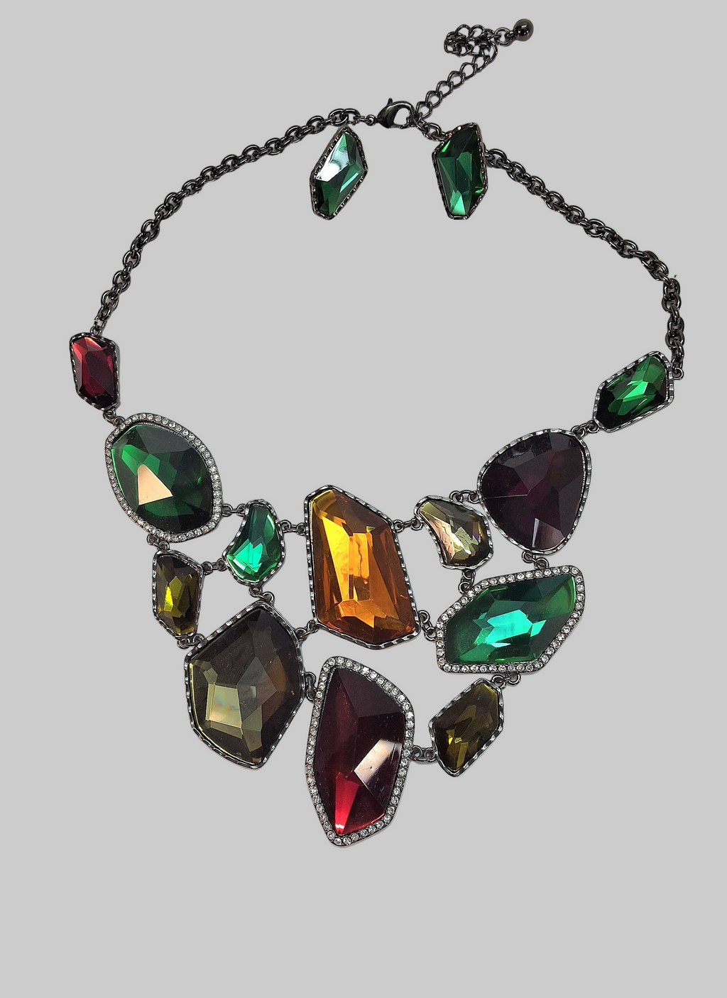 Parure en strass multicolores très légère nacrelune.com parure