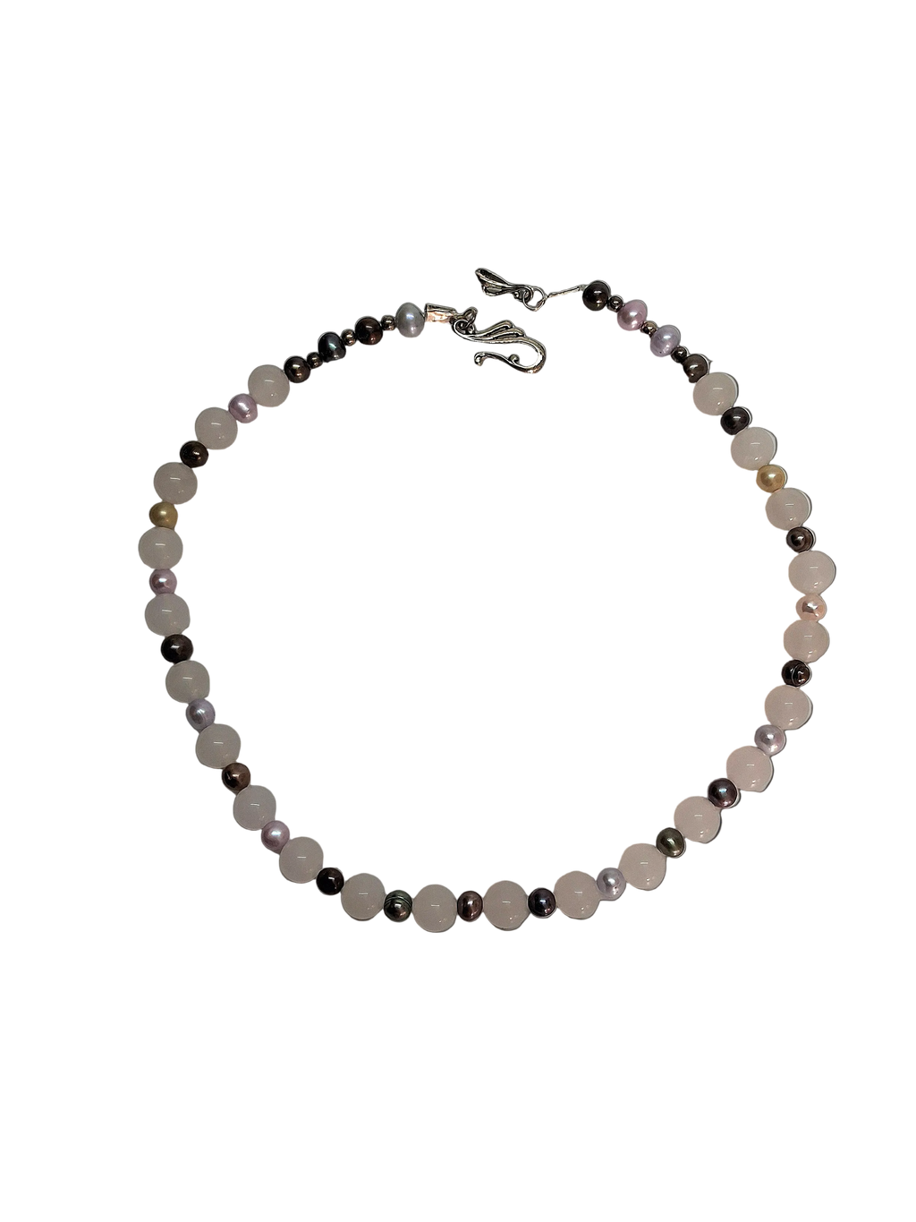 collier perles de culture multicolores et quartz blancs nacrelune.com collier
