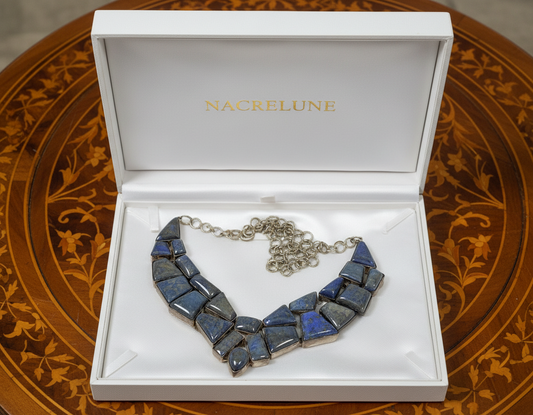 Collier en argent 925 et lapis lazuli NACRELUNE collier