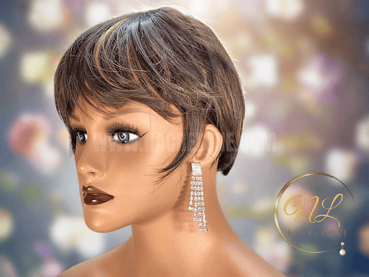 longues boucles en strass