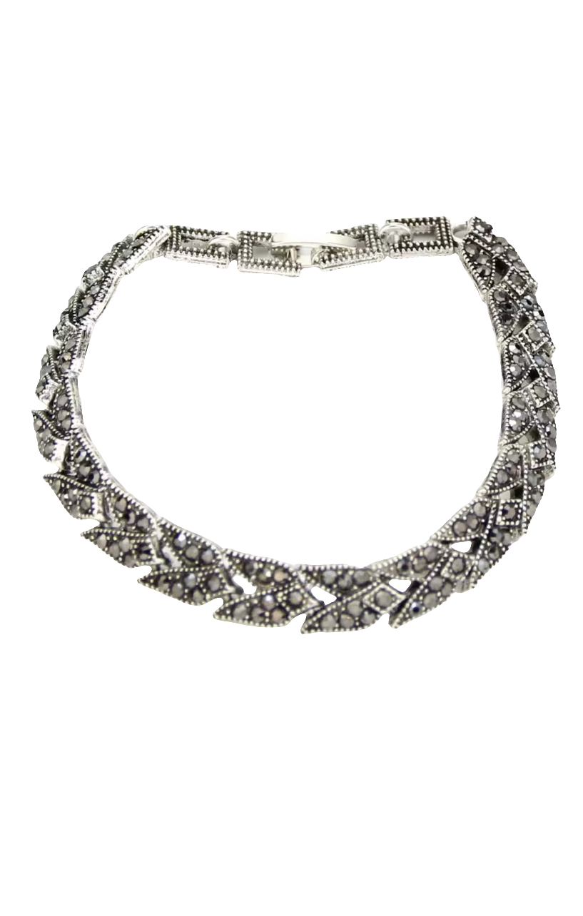 Bracelet Argent 925 et Marcassites - Bijou Rétro Chic nacrelune.com bracelet