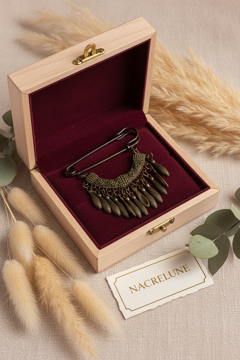 Broche Style Vieil Or | Bijou Vintage & Artisanal | NACRELUNE nacrelune.com broche