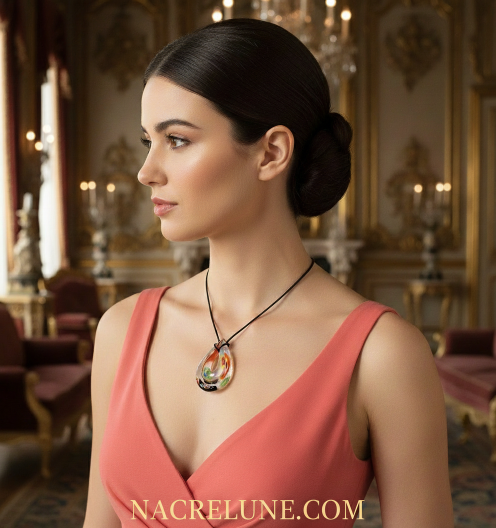 Pendentif en verre NACRELUNE pendentif