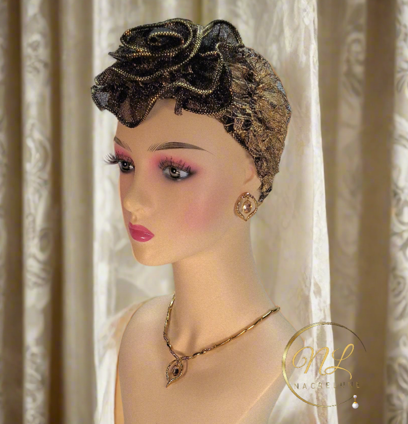 Parure stylisée en strass roses