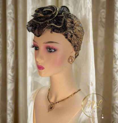 Parure stylisée en strass roses