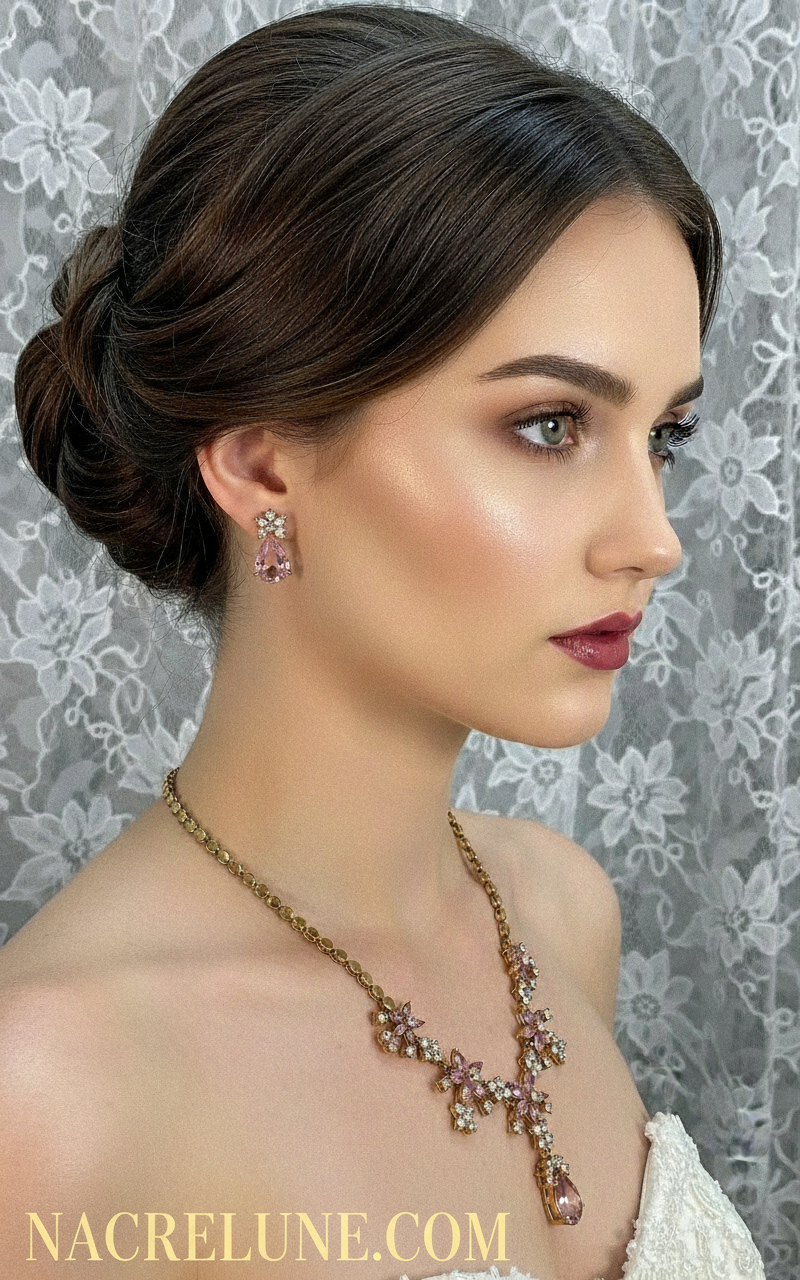 parure en zirconia imitation saphirs : choisissez votre couleur NACRELUNE parure