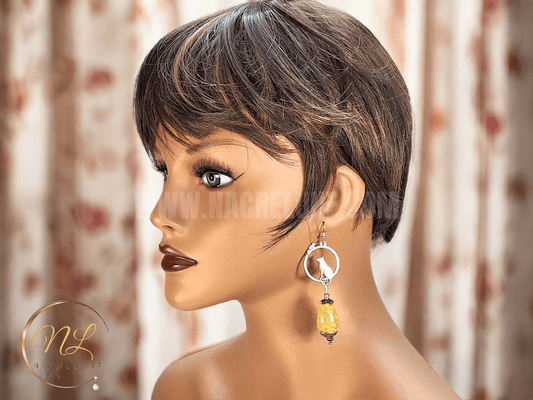 Boucles d’oreille en ambre avec chat