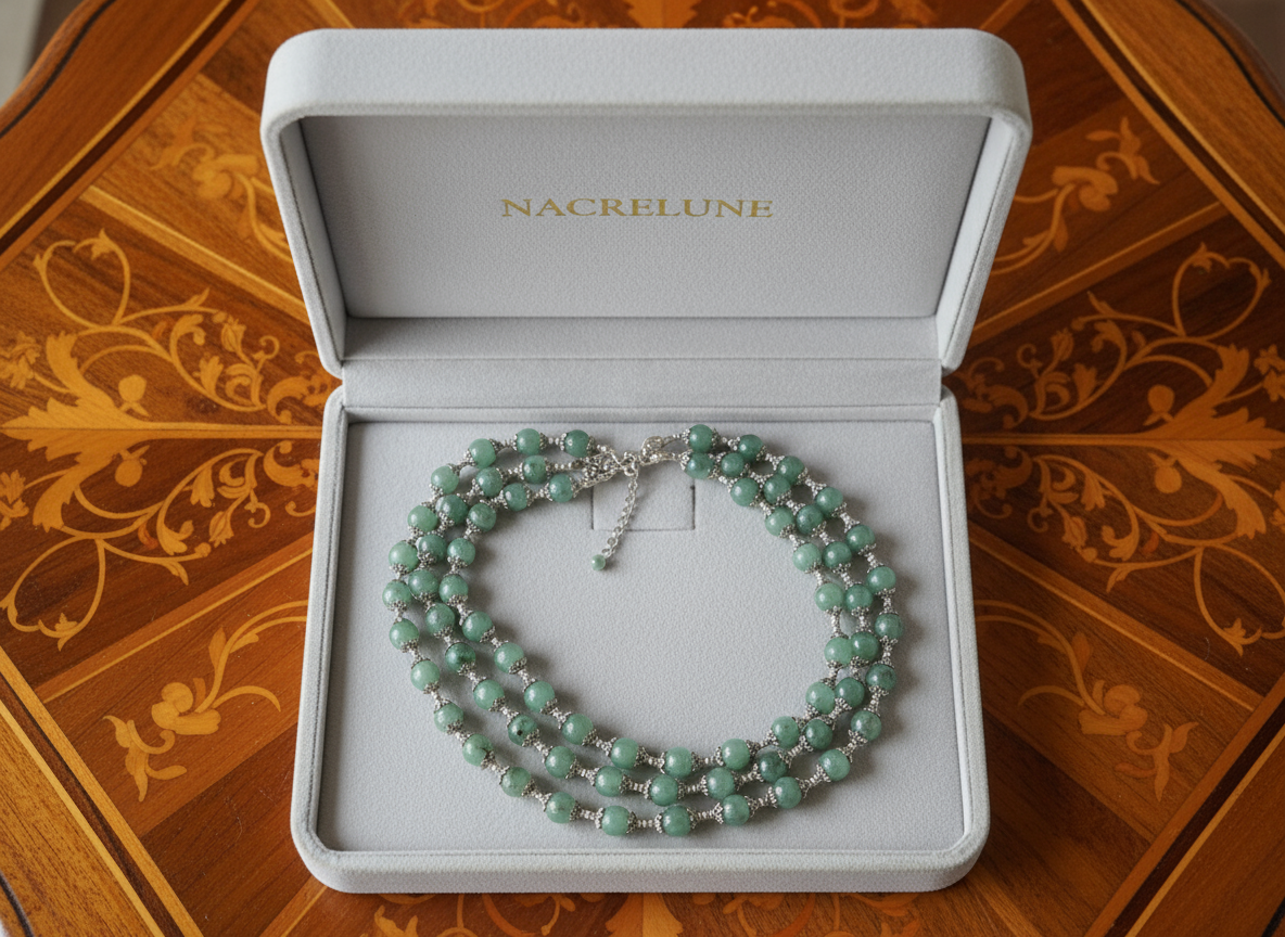 Collier en perles de jade NACRELUNE collier