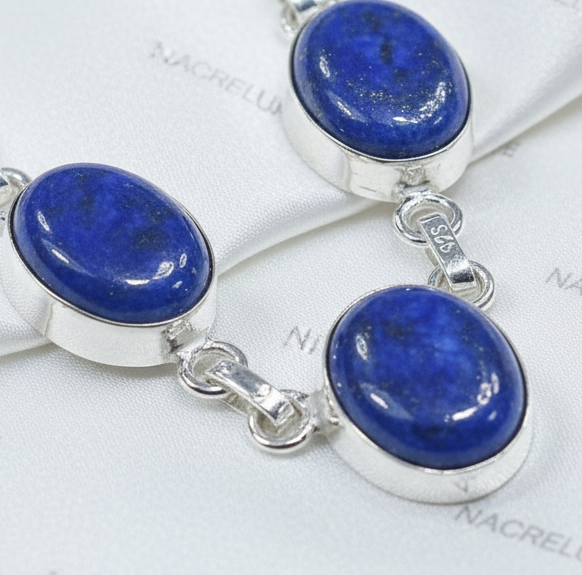 Collier en argent avec lapis lazulis NACRELUNE collier