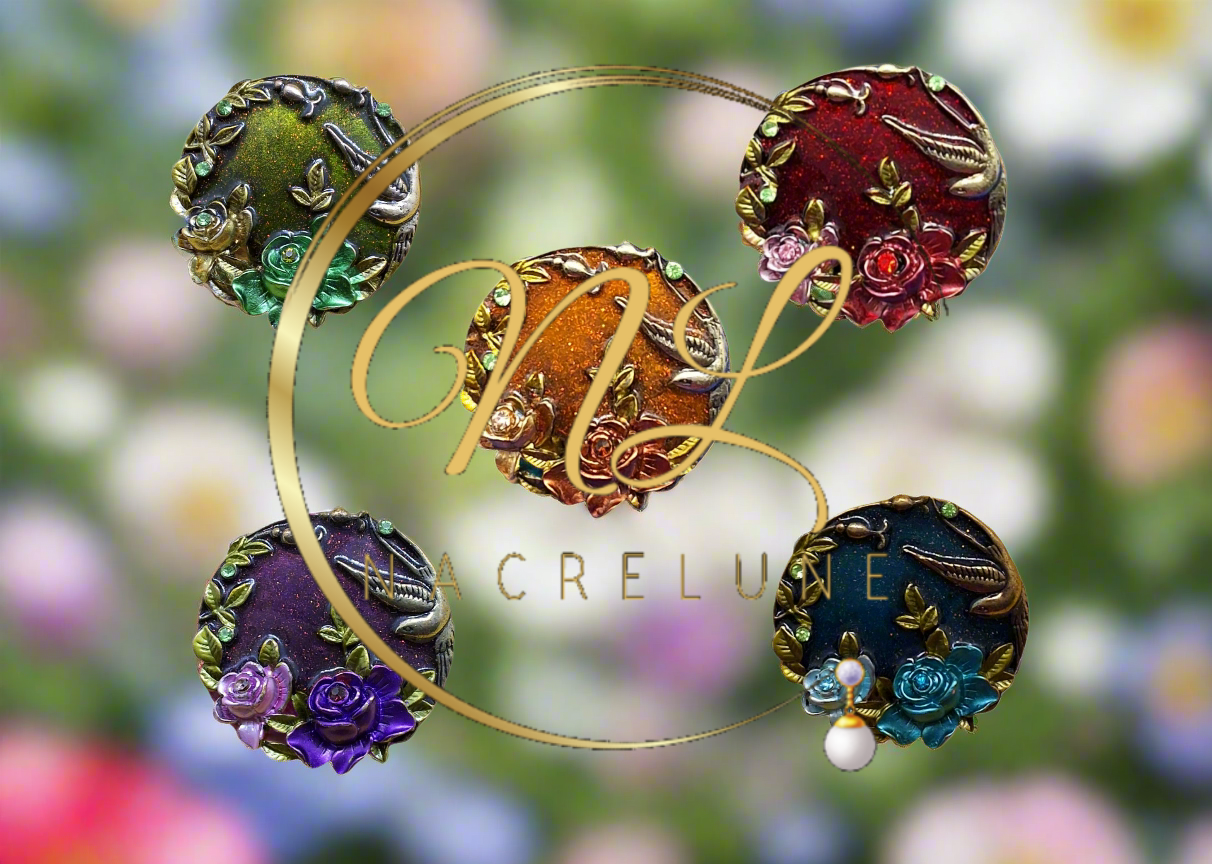Pendentif en émail fleur, choisissez votre couleur