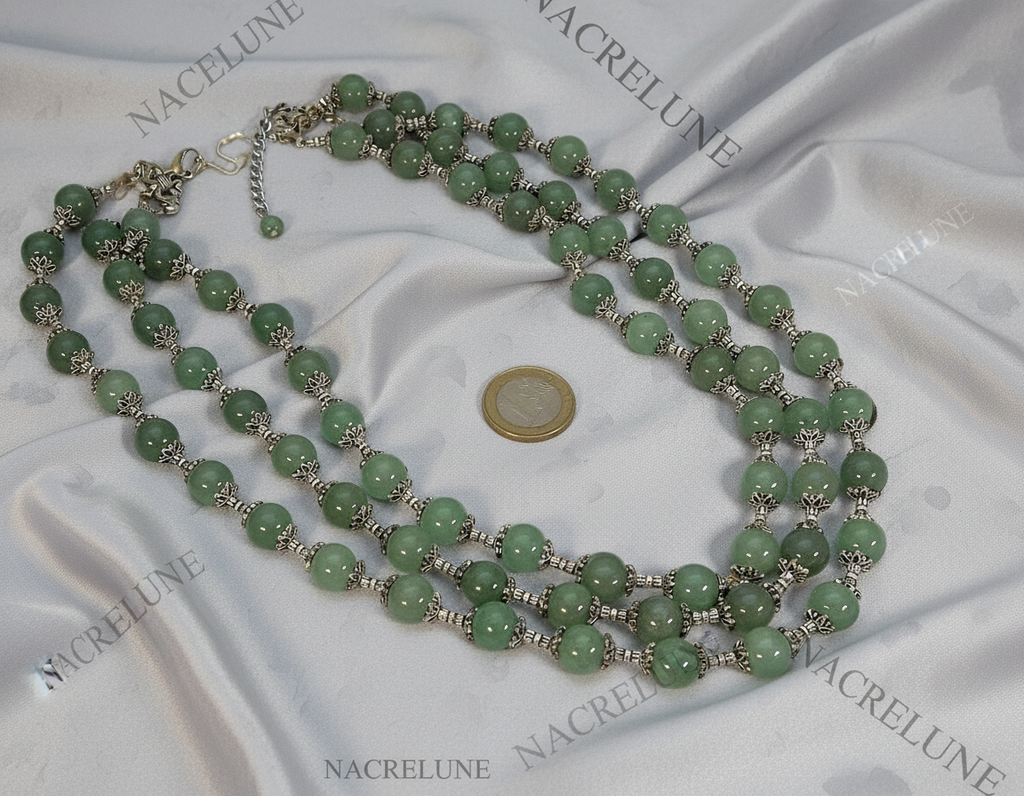 Collier en perles de jade nacrelune.com collier