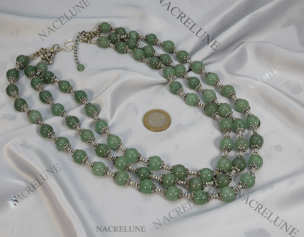 Collier en perles de jade nacrelune.com collier