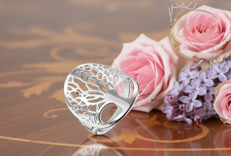 Bague en argent en forme d’arbre nacrelune.com Bague