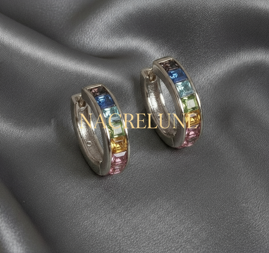 Boucles d’oreille en strass multicolores NACRELUNE boucles d'oreille