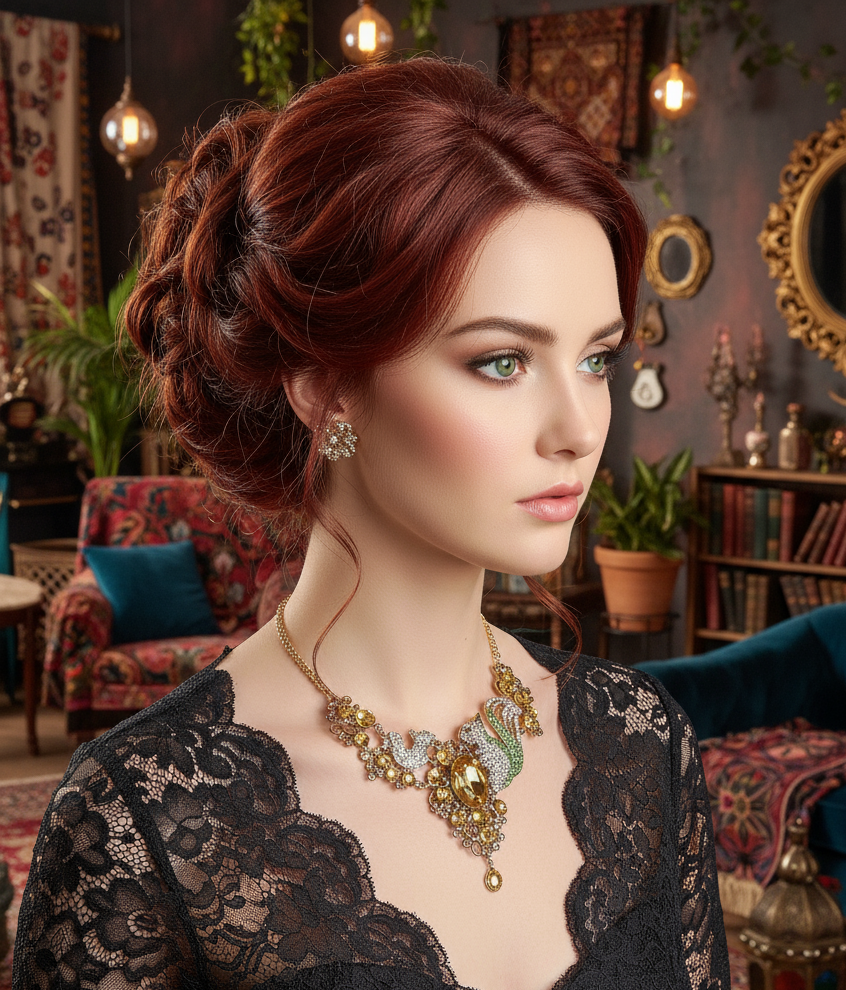 Parure en strass représentant des écureuils NACRELUNE parure