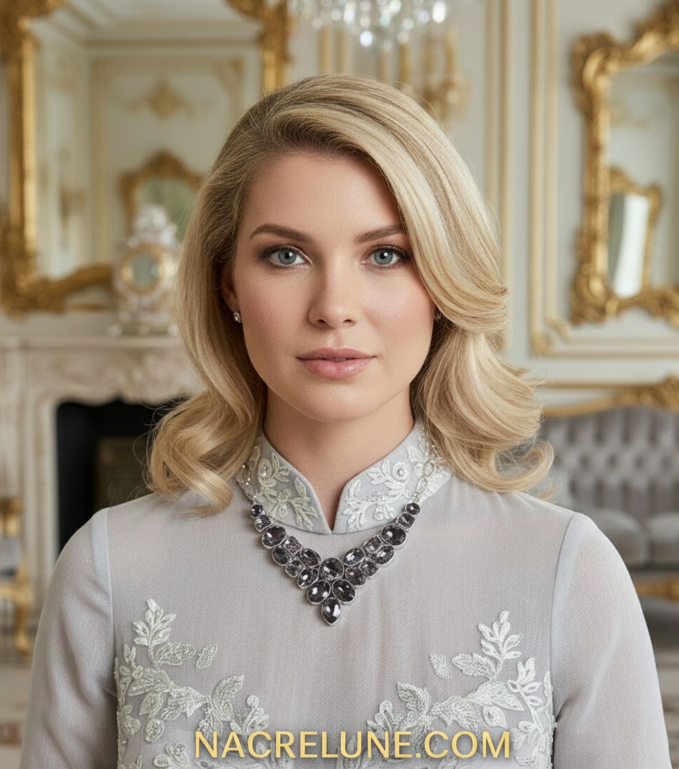 Collier en argent 925 et topazes traitées mystique NACRELUNE collier