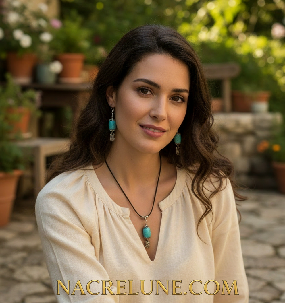 Parure turquoise véritable nacrelune.com parure