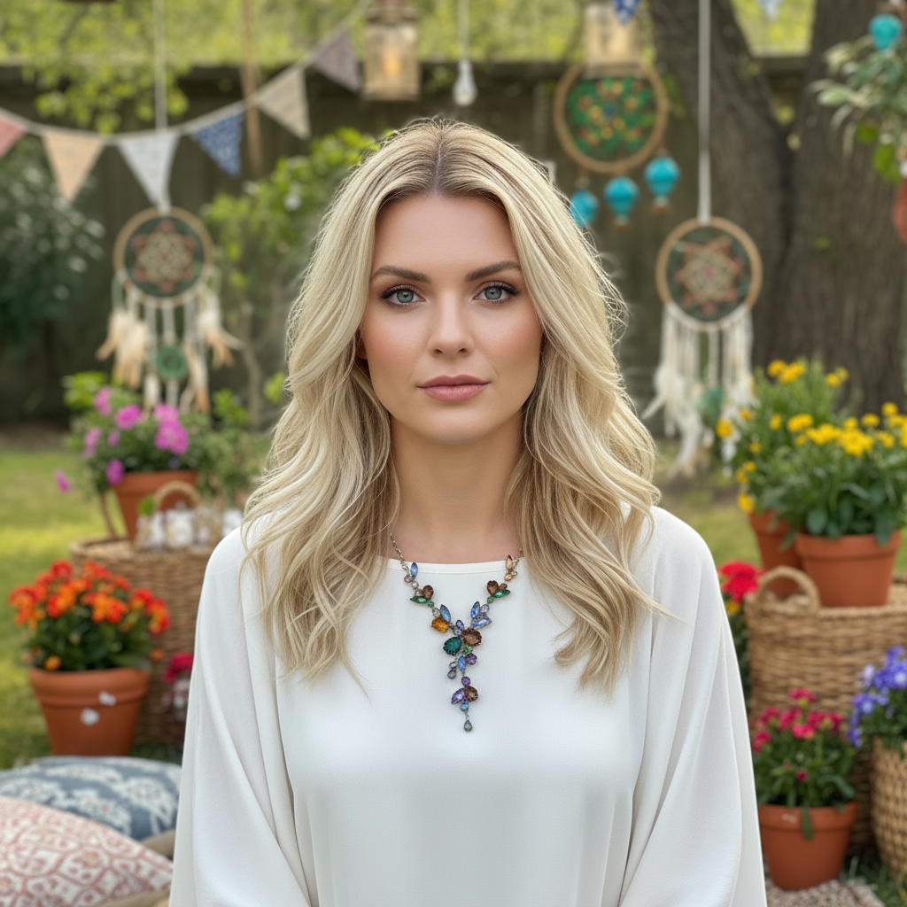 Collier en strass multicolores NACRELUNE parure