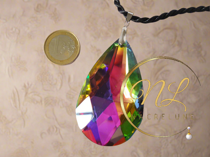 Grand pendentif strass couleur mystique