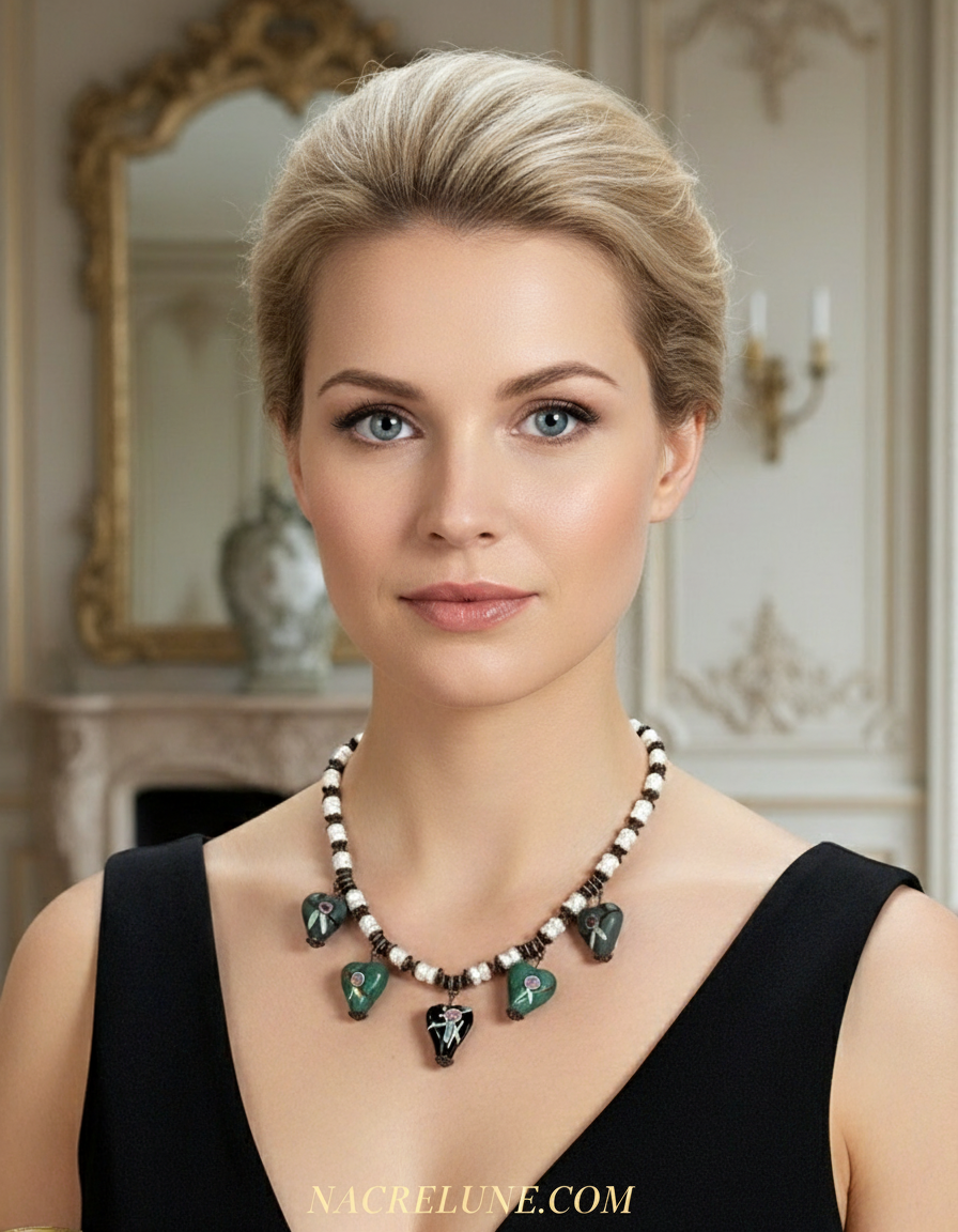 Collier en perles de verre nacrelune.com collier