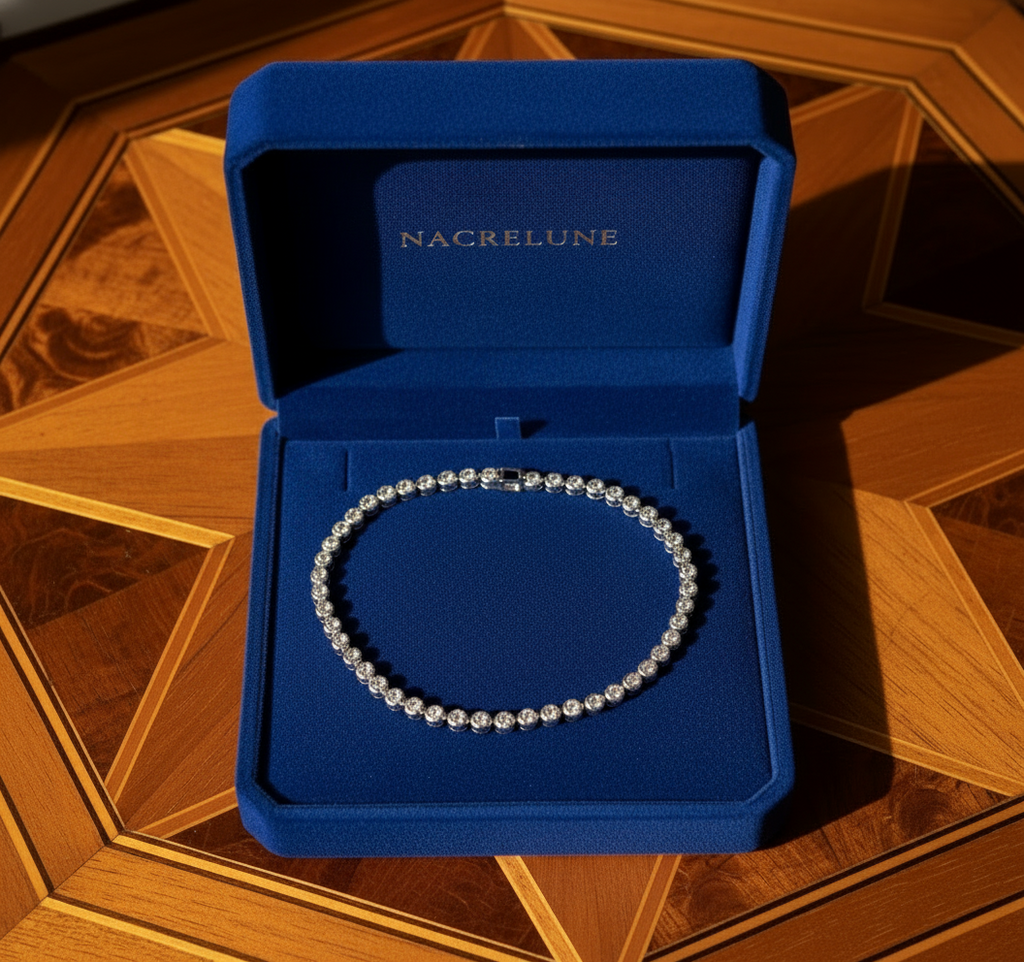 Collier zirconium imitation rivière de diamants nacrelune.com collier