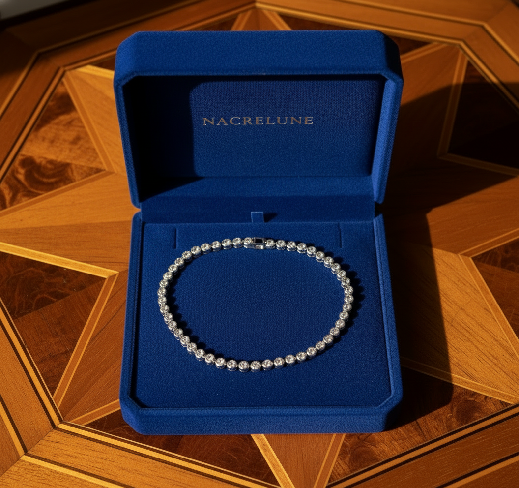 Collier zirconium imitation rivière de diamants NACRELUNE collier