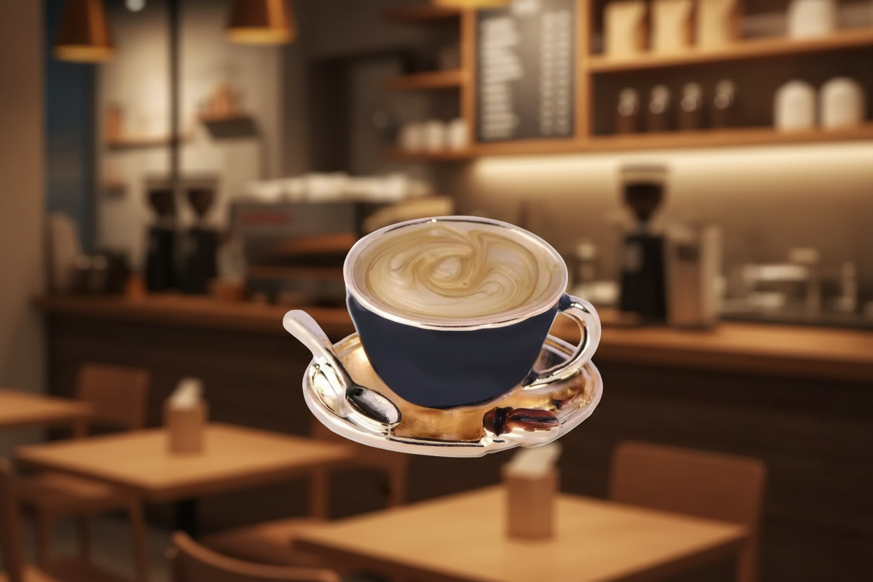 Broche tasse de café Marron nacrelune.com broche