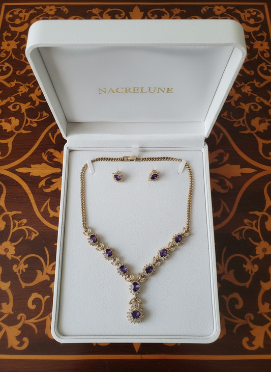 Parure zirconia améthyste Violet NACRELUNE parure