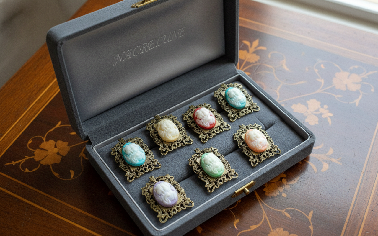 Pendentif camée en résine représentant 2 jeunes filles, choisissez votre couleur nacrelune.com pendentif