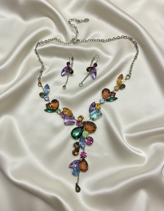 Collier en strass multicolores NACRELUNE parure