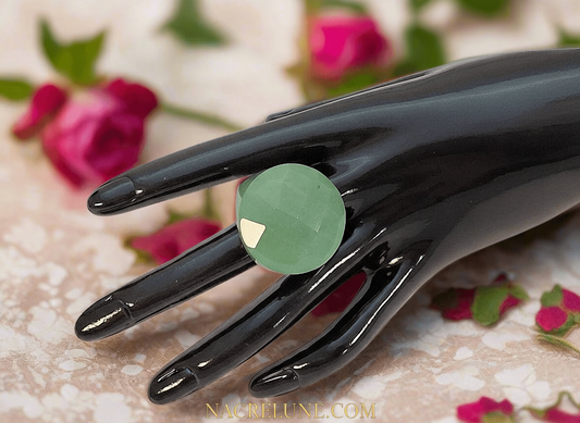 Bague en amazonite naturelle NACRELUNE Bague