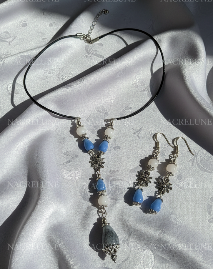 Parure en perles de quartz nacrelune.com parure